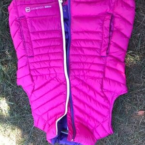 Pink & purple zip up vest.